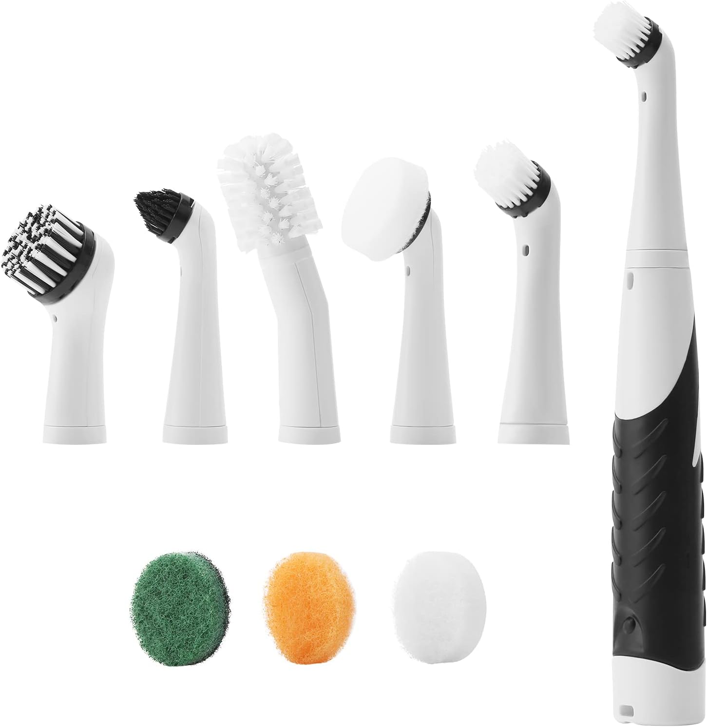 Brosse de Nettoyage électrique à Main 5 en 1 avec 5 têtes de Brosse de Rechange pour Cuisine Salle de Bain